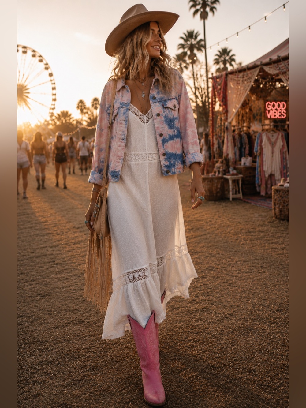 Levi's Tie-Dye Denim Jacket - Pink & Blue Wash